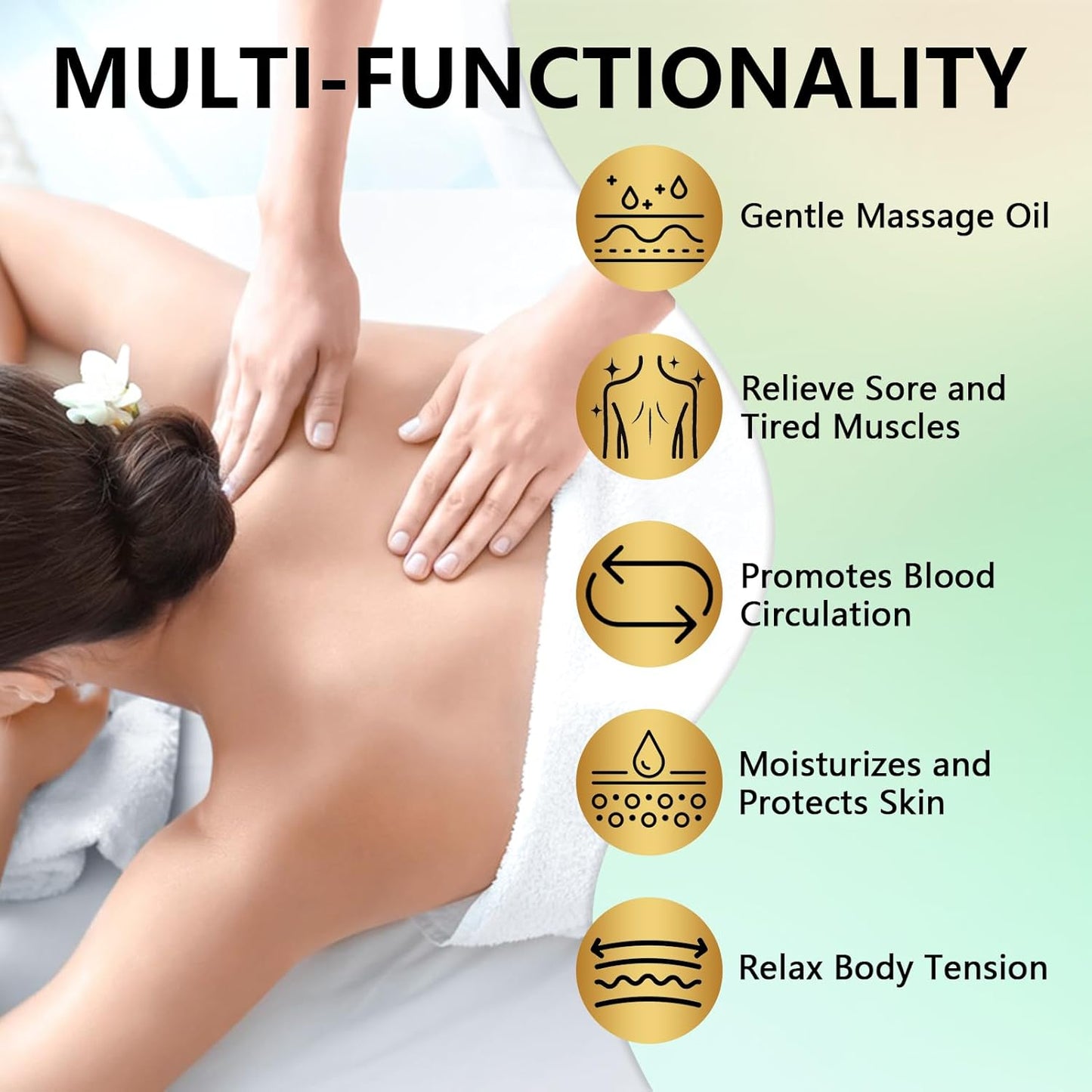 Sore Muscle Massage Oil for Massage Therapy, with Massage Roller Ball & Thumb Saver Massager, Body Massage Oil for Muscle Relaxing, Soothes Joints & Muscles with Arnica, Lavender Oil(8 Fl Oz)-BrightBean Baby