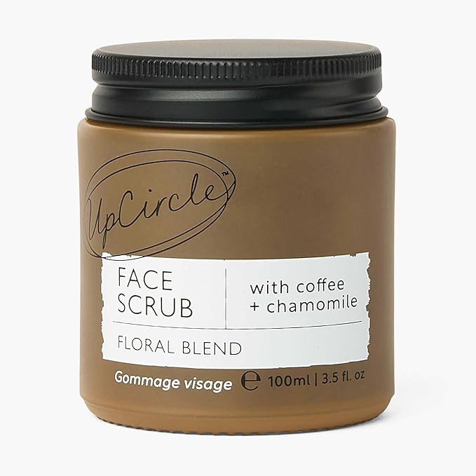 UpCircle Coffee Face Scrub - Floral Blend For Sensitive Skin 3.5oz - Chamomile, Shea Butter, Coconut + Rosehip Oil - Natural, Vegan Face Exfoliator For Soft, Smooth Skin-BrightBean Baby