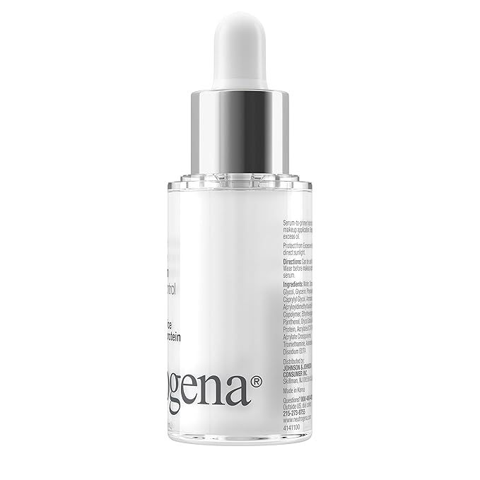 Neutrogena Shine Control Matte Booster Face Primer & Serum, Skin-Mattifying Serum-to-Primer with Rice Protein, Absorbs Excess Oil & Keeps Skin Shine Free, 1.0 fl. oz-BrightBean Baby