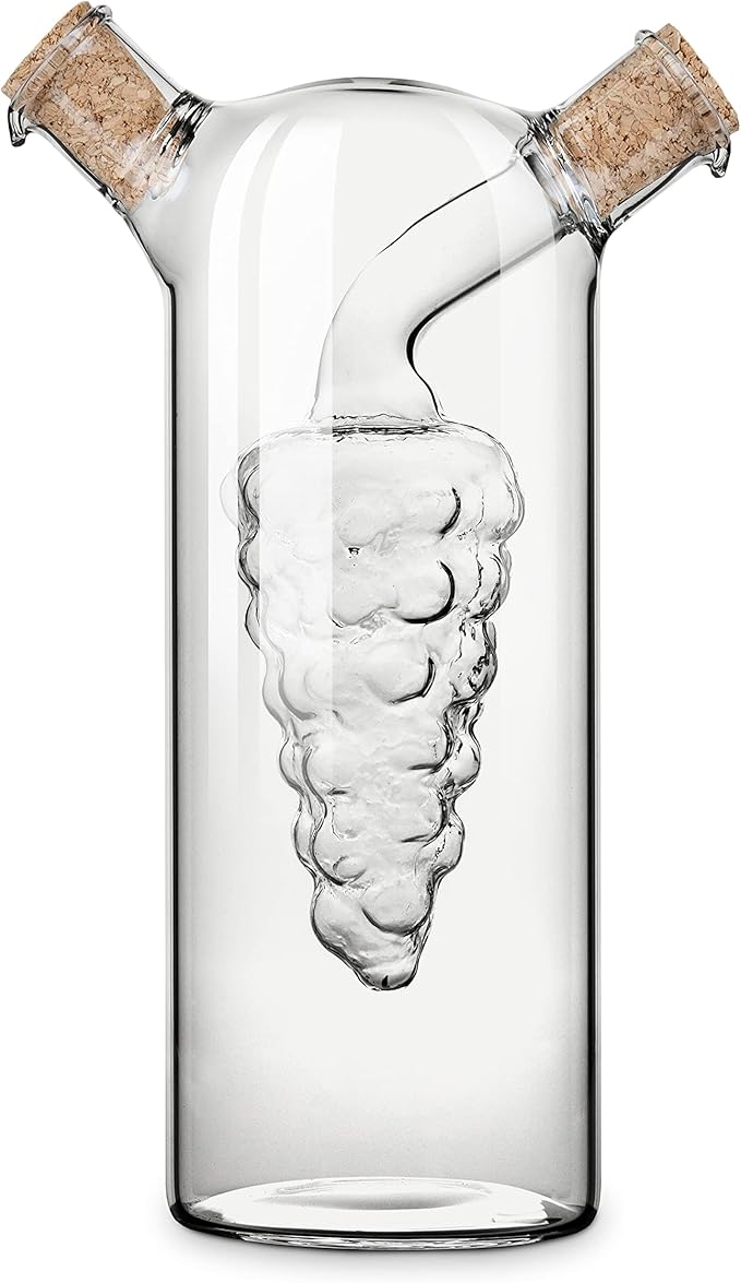 True Napa Olive Oil and Vinegar Cruet with Cork Stopper, Perfect for Housewarming, Picnic, Dinner, BBQ, Outdoor Party, Salad Bar Accessories, Home Essentials, Set of 1