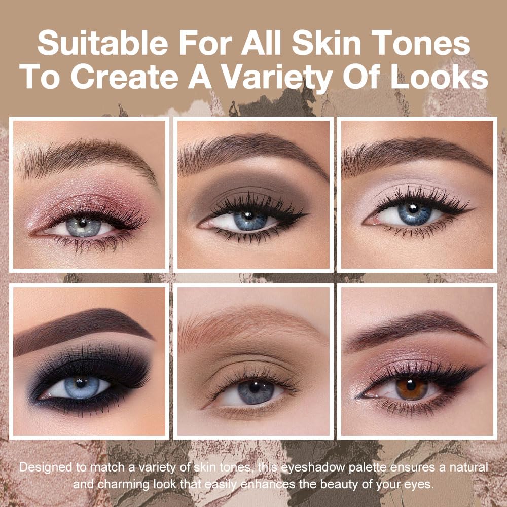 Kaely 6 Color Mini Neutral Eyeshadow Palette Makeup, Highly Pigmented Eye Shadow Palette Waterproof, Natural Matte Shimmer Eye Shadow Palette, paleta de sombras de ojos, Vegan & Cruelty-free, 06-BrightBean Baby