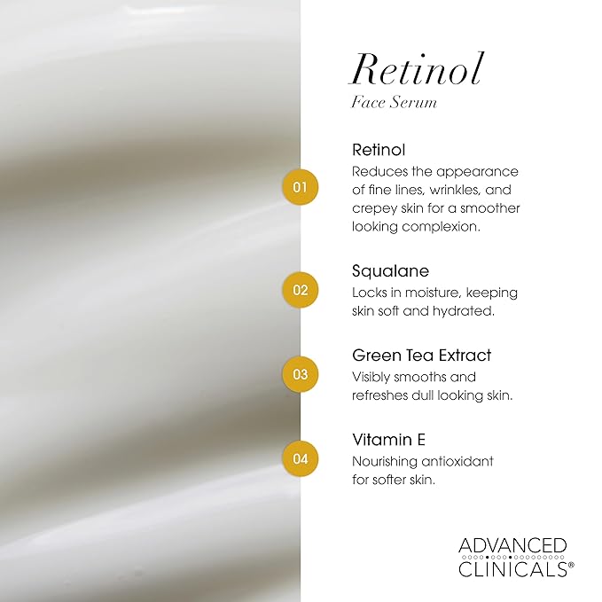 Advanced Clinicals Retinol Body Lotion + Retinol Serum 2PC Skincare Set For Women & Men Helps Diminish Appearance Of Crepey Skin | Face Serum & Body Cream Visibly Improves Look Of Wrinkles & Sagging-BrightBean Baby