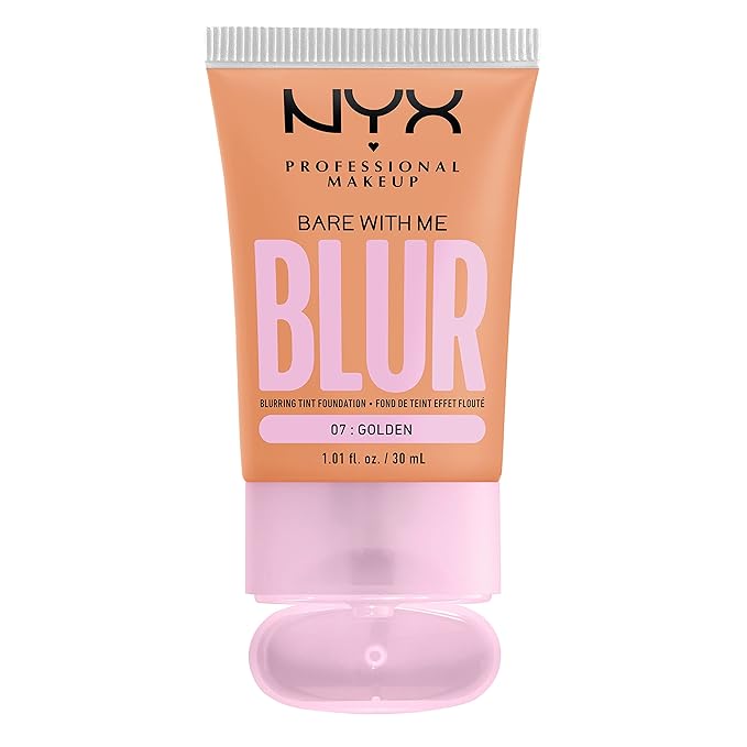 NYX PROFESSIONAL MAKEUP Bare With Me Blur Skin Tint Foundation Make Up with Matcha, Glycerin & Niacinamide - Golden-BrightBean Baby