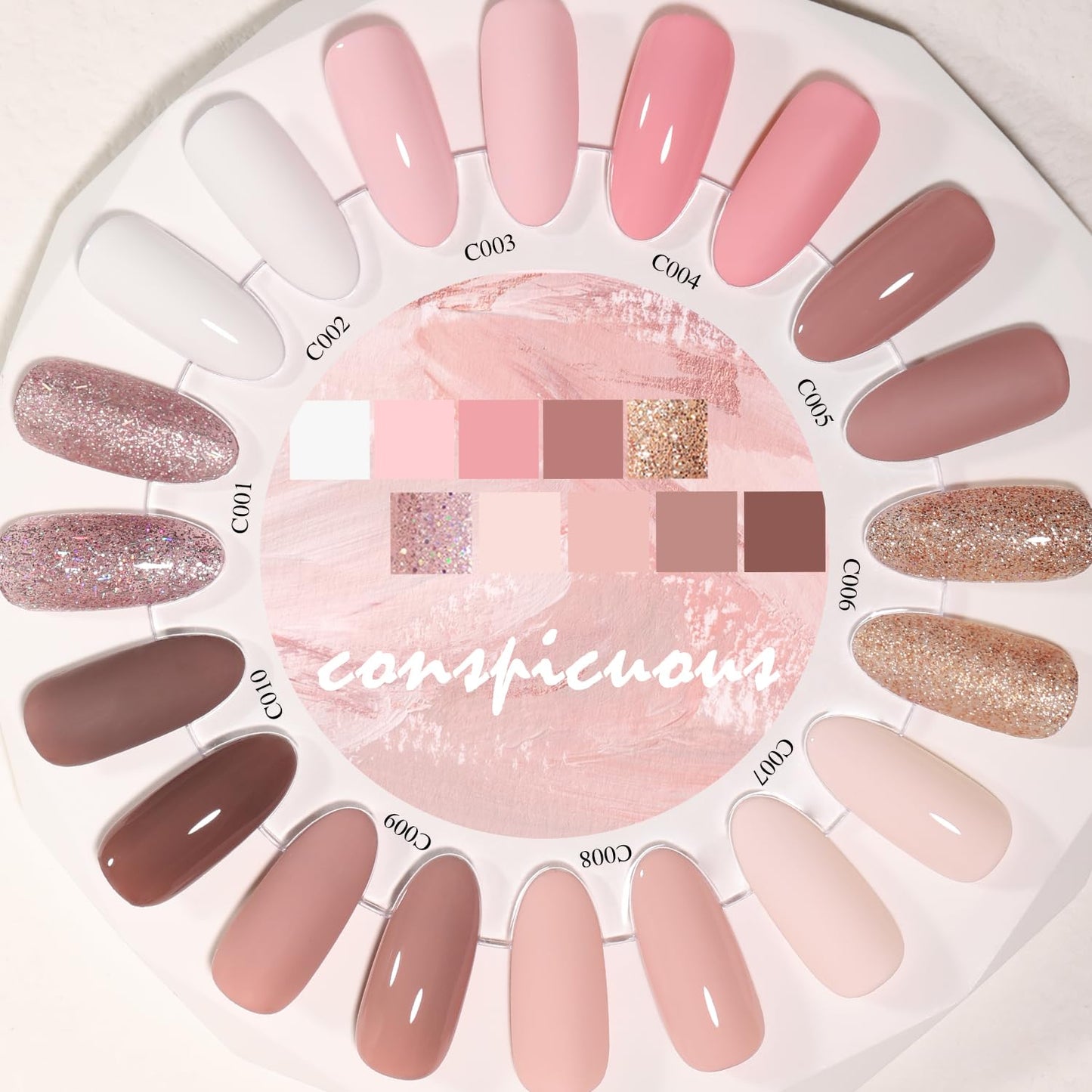 Nude Gel Nail Polish Set, 10 Colors Neutral Gel Polish Nude Pink Skin Tone Glitter Nail Polish Gel Starter Kit Soak Off All Season LED Manicure DIY Salon Gifts for Women Girls-BrightBean Baby