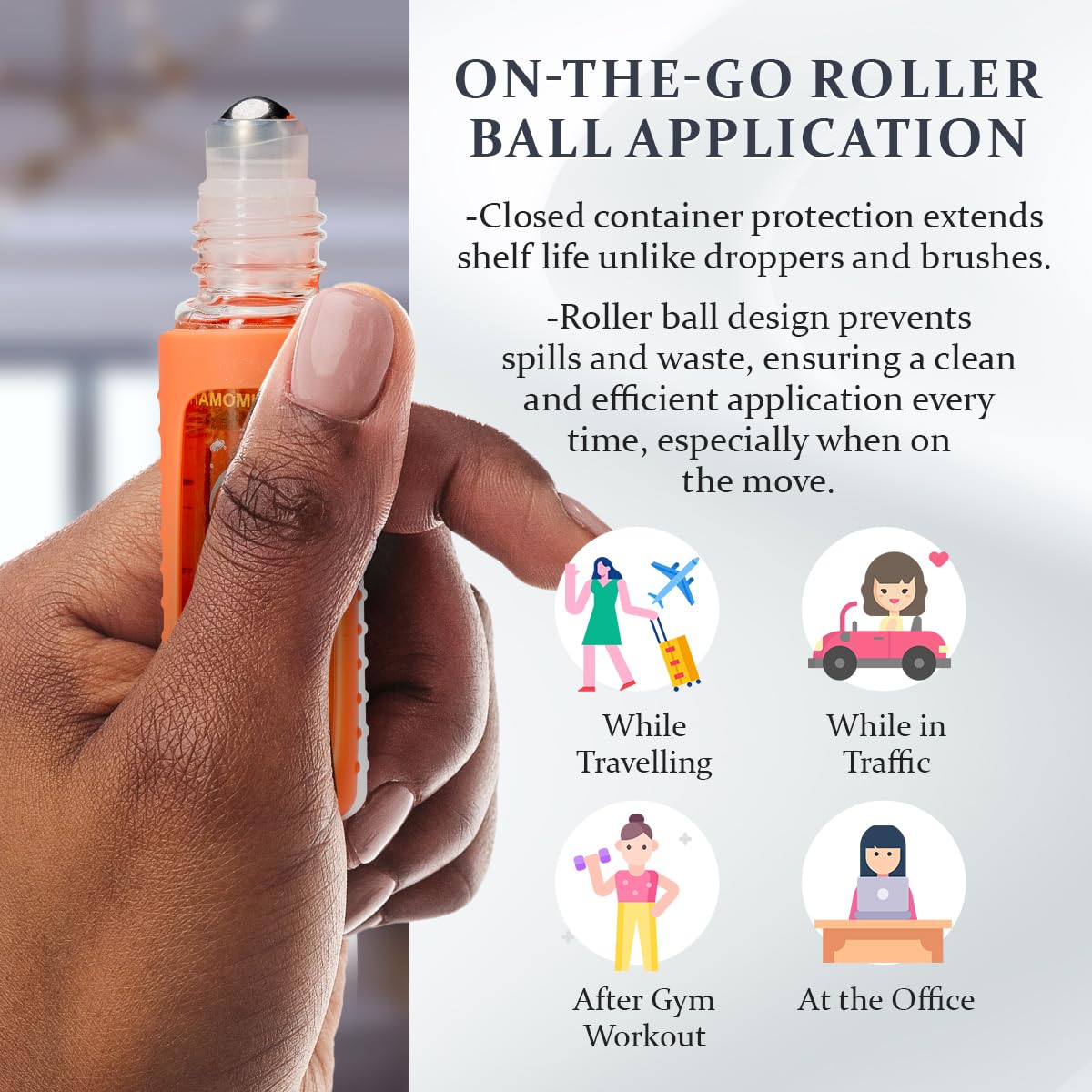 Chamomile Neroli Organic Nail Cuticle Oil Pen with Jojoba, Coconut MCT, and Rosehip for Nail Hydration, Growth & Strength, Travel Size Keychain(0.34 Fl Oz)-BrightBean Baby