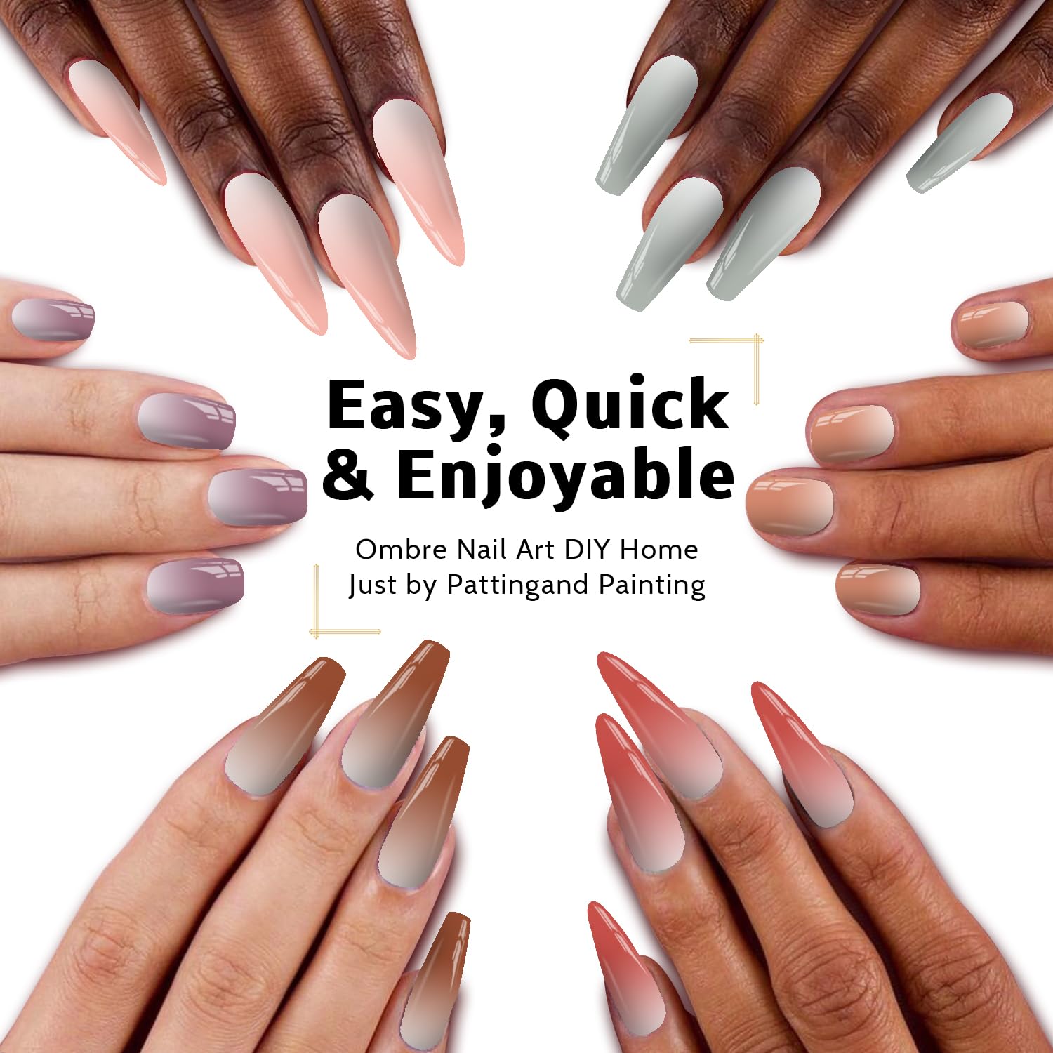 Nail Art Brushes Kit, Multifunctional Nail Brushes for Nail Art Nail Design Brush Gel Nail Brush for Nail Extension Nail Art Liner Brush Dotting Tools for DIY (9 Colors Set G)-BrightBean Baby