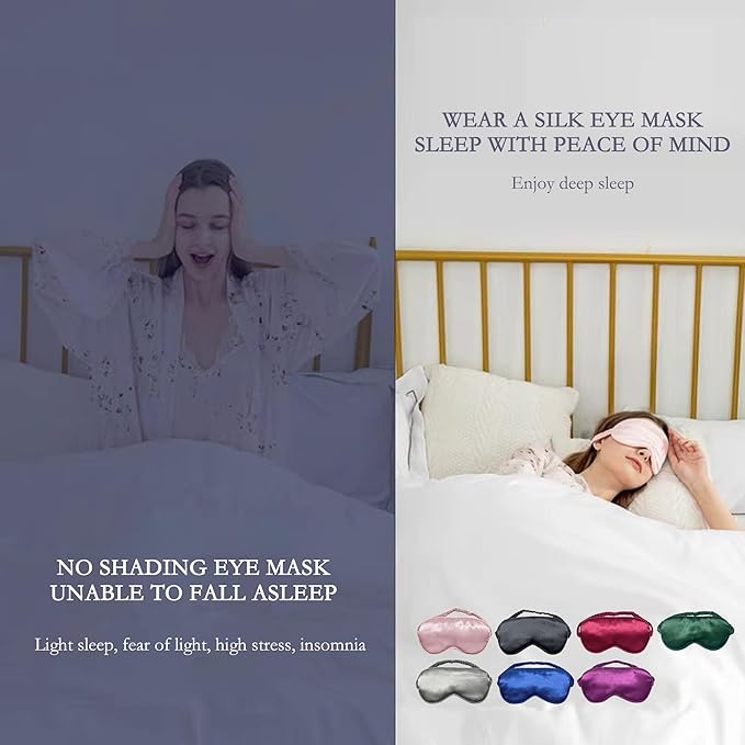 Silk Eye mask for Sleeping Light Blocking for Bedroom, Plane Travel Satin Sleep mask Women Mens,Blackout to Help You deep Sleep (Green)-BrightBean Baby