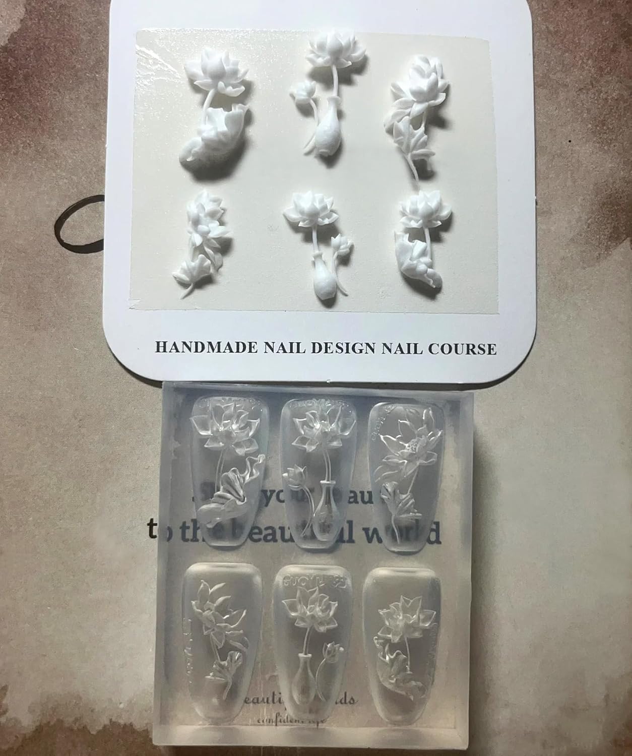 3D Lotus Flower Nail Art Silicone Molds Classic Floral Lotus Leaf Carving Template Resin Mould Nail Tool for Women Girls Manicure DIY Design-BrightBean Baby