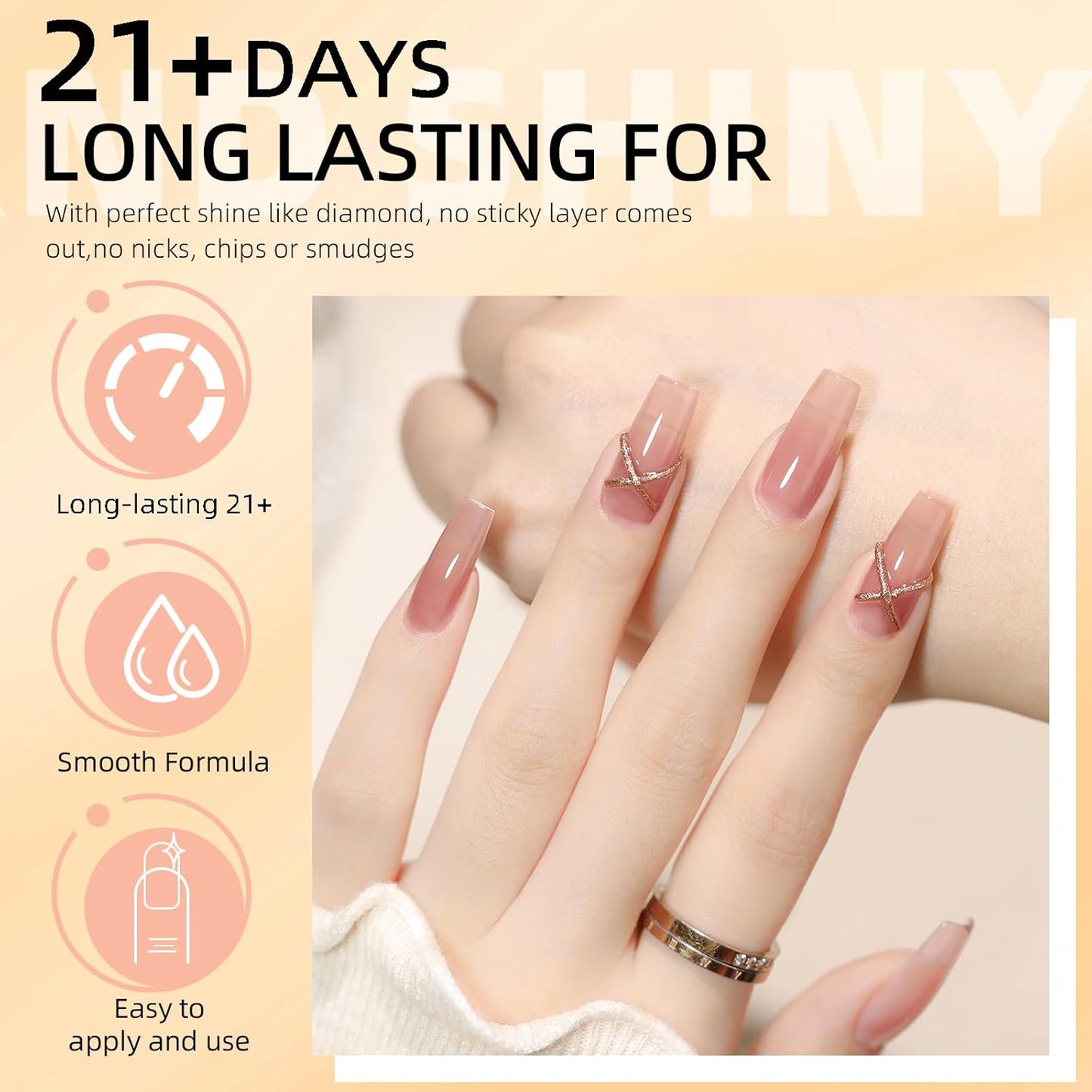 Major Dijit Base and Top Coat Nail Polish Set, 2Pcs No Wipe Shiny Top Coat for Fingernail Air Dry Clear Nail Polish Long Lasting Nail Protective DIY at Home (Base Coat Shiny Top Coat, 10 ML)-BrightBean Baby