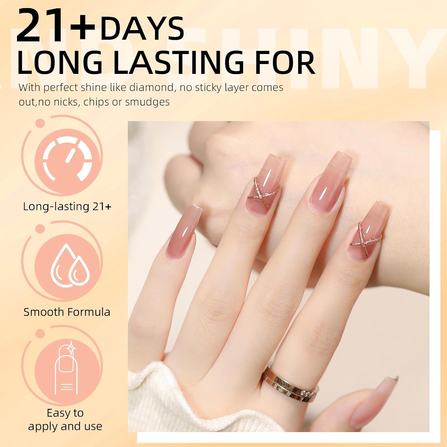 Major Dijit Base and Top Coat Nail Polish Set, 2Pcs No Wipe Shiny Top Coat for Fingernail Air Dry Clear Nail Polish Long Lasting Nail Protective DIY at Home (Base Coat Shiny Top Coat, 10 ML)-BrightBean Baby