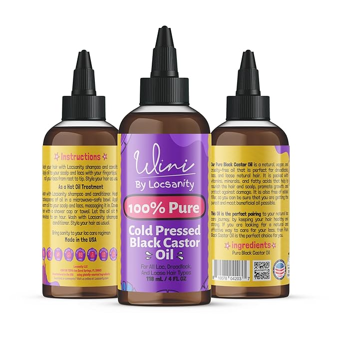 Locsanity Wini 100% Pure Oil 4 Pack, Jojoba, Argan, Coconut, Black Castor, 4 Fl Oz Each-BrightBean Baby