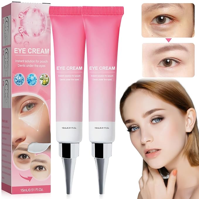 Instant Under Eye Cream, Ream For Eye Bags, Moisturizing Eye Cream, Anti-Wrinkle Eye, Brightening Eyes Tightener Cream, Helps To Instantly Reduce The Puffy Eye Look（2pcs）-BrightBean Baby