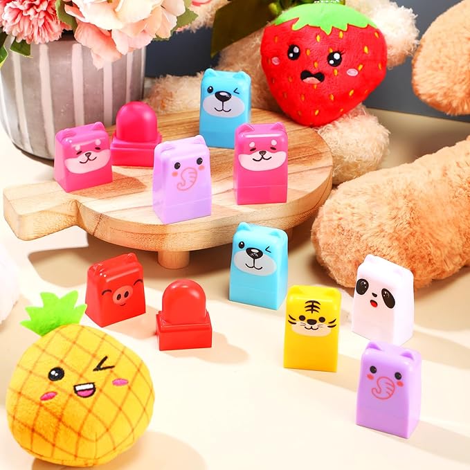 12 Pcs Farm Animals Birthday Lip Balm Gifts for Baby Shower Prizes Gift Baby Shower Favors Genger Reveal Gifts Zoo Theme Birthday Party Favors for Preschool Toddler Boy Girl Classroom Prizes-BrightBean Baby
