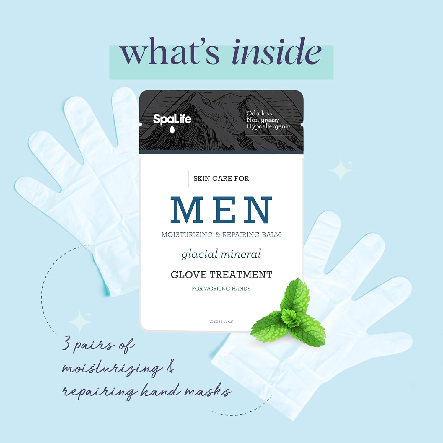 Spa Life Men's Glacial Mineral Moisturizing and Repairing Balm for The Working Hand (Hand Gloves 3 Pack)-BrightBean Baby