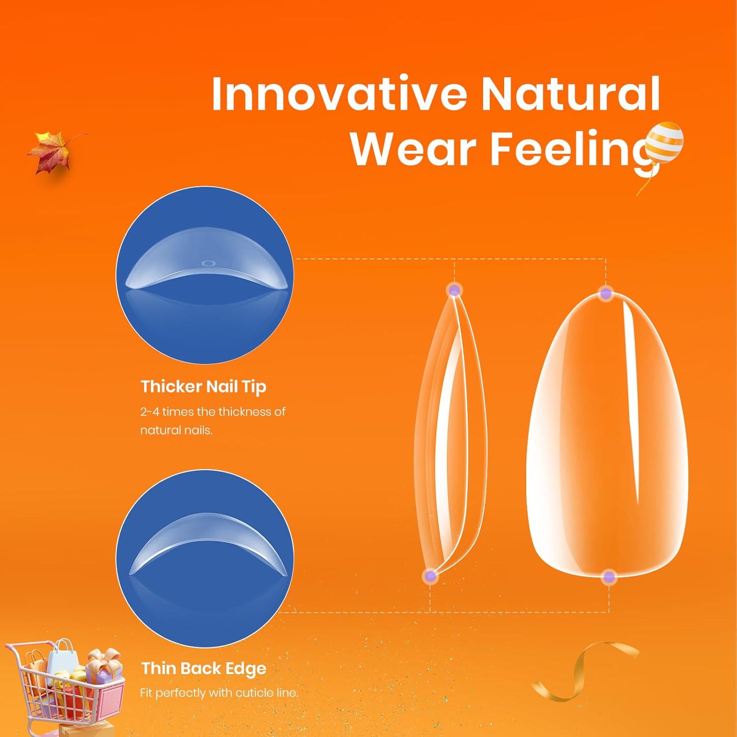 Beetles Gel Nail Kit, Short Almond Nail Tips Easy Extension Set 240 Pcs Pre Shaped Clear Full Cover Fake Nails Tips with 5 In 1 Nail Glue Uv Led Lamp DIY Manicure Gifts for Women-BrightBean Baby