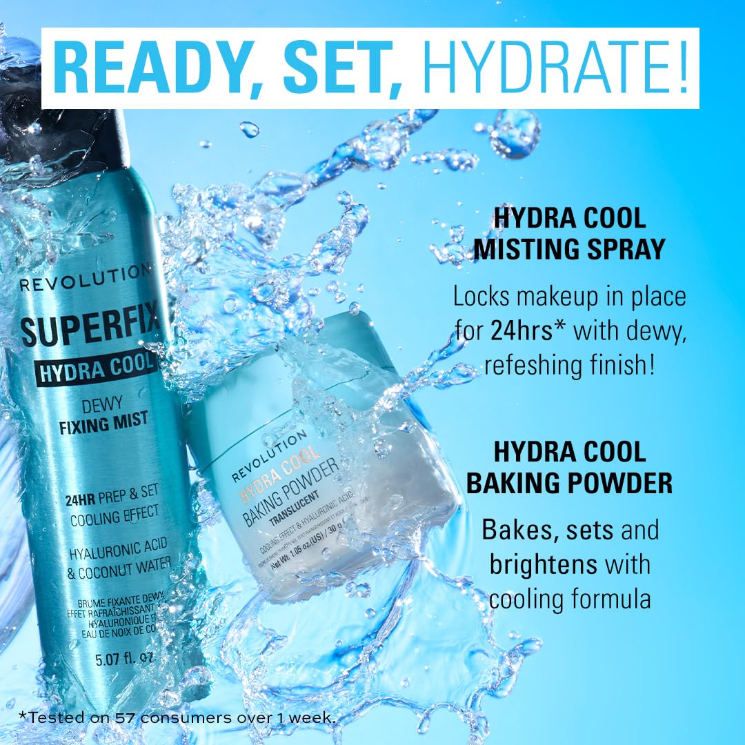 Revolution Beauty London, Hydra Cool Cooling Loose Baking Powder, Makeup Setting Powder for Hydrating Skin, Enriched with Hyaluronic Acid, Vegan & Cruelty-Free, 1.05 oz-BrightBean Baby