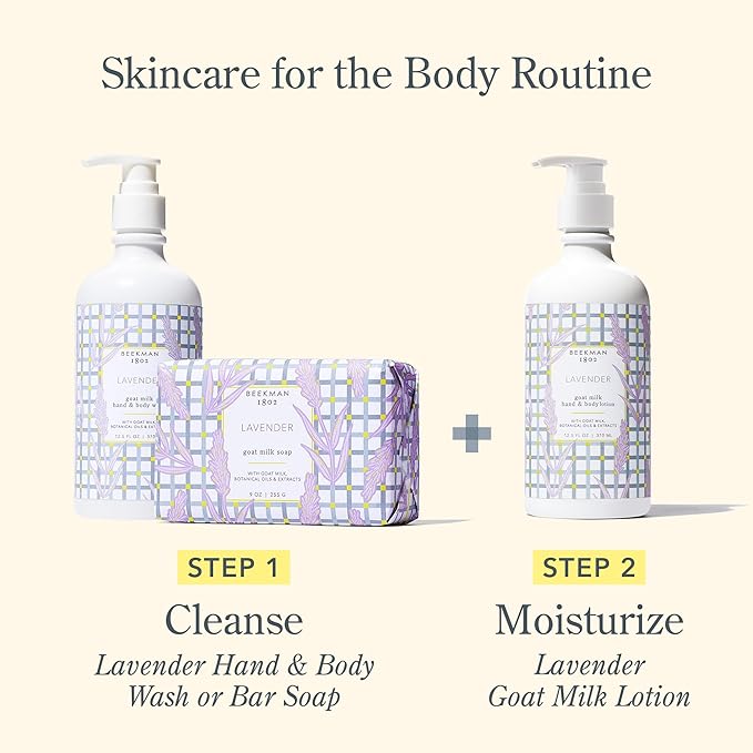Beekman 1802 Goat Milk Body Lotion, Lavender - Scented - 12.5 oz - Hydrating & Moisturizing with Shea Butter - for Sensitive Skin - Cruelty Free - Packaging May Vary - Pump Included, Ready for Use-BrightBean Baby