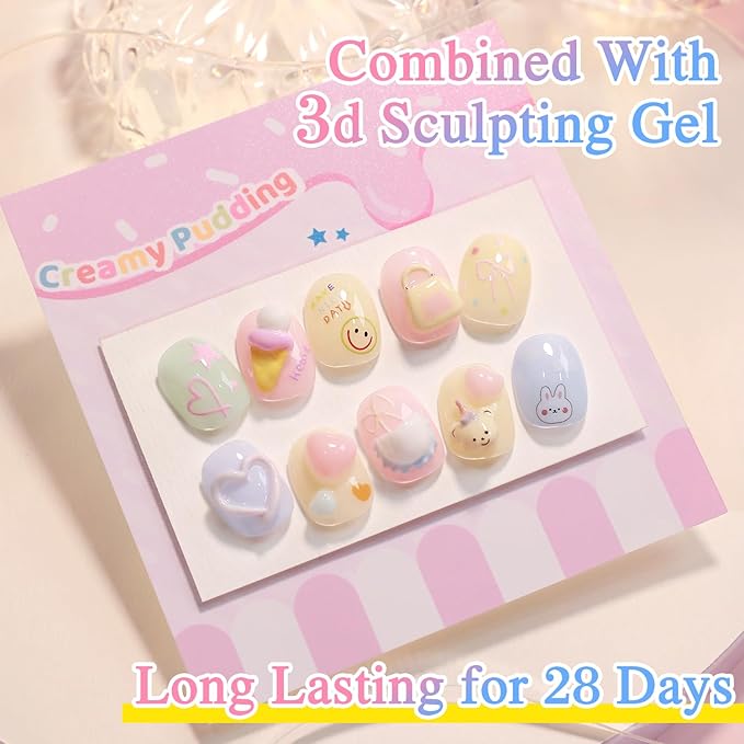 Double Rhythm 6 Pcs 15 ML Gel Polish Set Same Color Same Bottle Soak Off Gel Polish Kit Nail Art Manicure Salon DIY at Home for Women (Jelly Blue Purple Nude Pink-T6-40)-BrightBean Baby