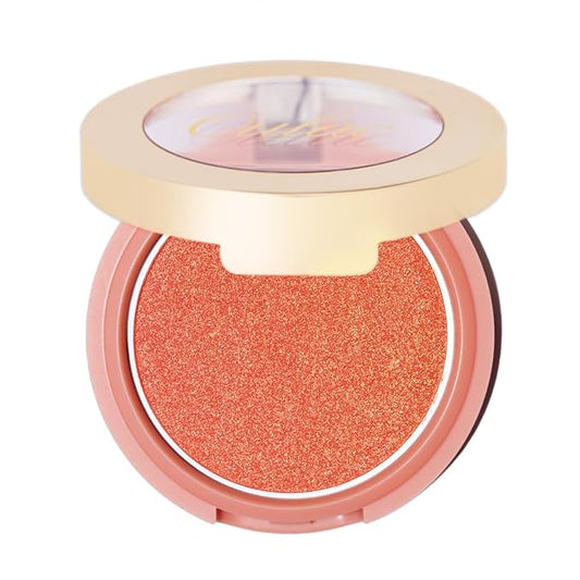 Oulac Luminisers Powdery Blusher for Cheeks Face Glow,Brighten Skin As Highlighter Makeup, Shimmer Blusher,Buildable and Vegan Cosmetics,4.8g F09 Summer Flame-BrightBean Baby