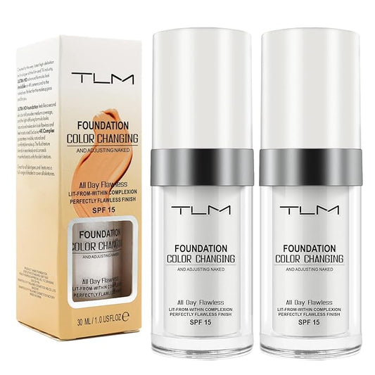 Color Changing Foundation, 2 Pack, Liquid, Moisturizing, Sunscreen, 30ml-BrightBean Baby