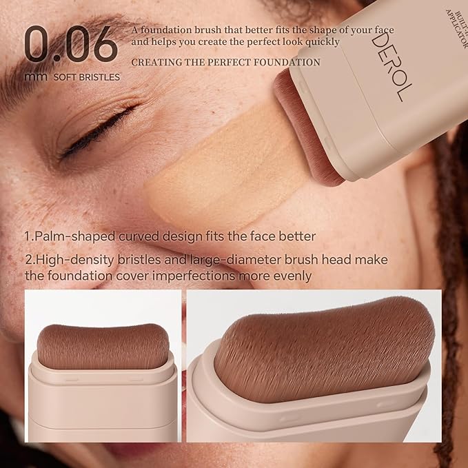 Multi-Use Foundation Stick Makeup with Brush,High Coverage Blendable Lightweight Contour Stick,Waterproof Flawless Natural Finish Creamy Foundation Makeup,Longwear Face Makeup Stick(#1)-BrightBean Baby