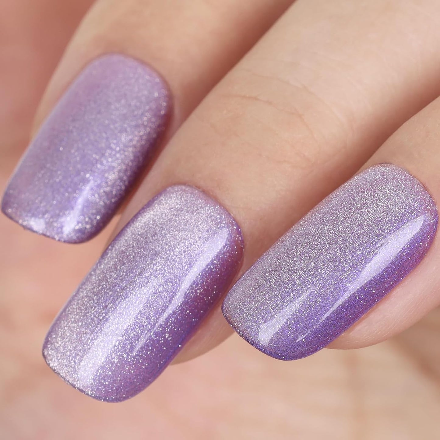 Bright Purple Cat Eye Gel Nail Polish,Crystal Galaxy Holographic Lavender Cateye Gel Polish with Magnet, Purple Gel Silver Shimmer Velvet Soak Off Uv Led Home Diy Manicure GP0100-BrightBean Baby