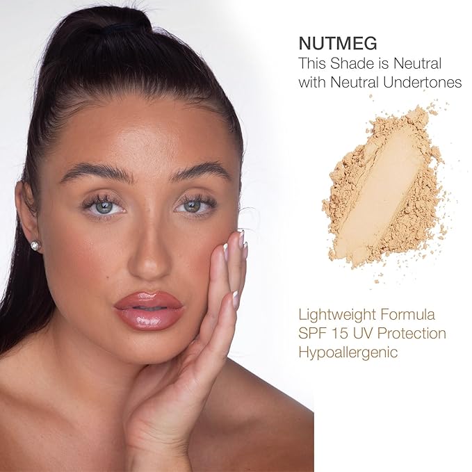 bellapierre Compact Mineral Foundation SPF 15 | Vegan & Cruelty Free | Full Coverage | Hypoallergenic & Safe for All Skin Types | Oil & Talc Free - 0.35 Oz - Nutmeg-BrightBean Baby