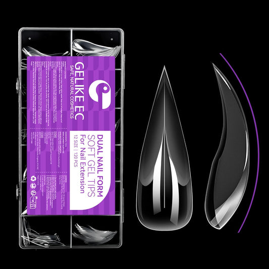 Gelike EC Cat Dual Forms for Extension: 120 Pcs Color Nail Form, 12 Size Nail Forms For Builder, Half Matte Gel Forms For Manicure Art Design Salon Diy-BrightBean Baby