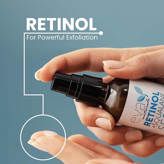 Eva Naturals Retinol + Squalane Serum – Anti Aging Face Serum for Wrinkles, Collagen Boost, Eye & Night Use – Retinoid Skin Care for Acne, Pores, Dark Spots & Sensitive Skin-BrightBean Baby