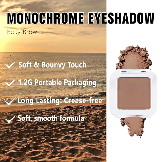 evpct Matte Brown Eyeshadow Palette Makeup for Older Women, Nude Rosy Brown Cream Eye Shadow Palette Single for Older Women Matte, Monochrome Natural High Pigment Mini Eyeshadow Sombra Para Ojos-BrightBean Baby