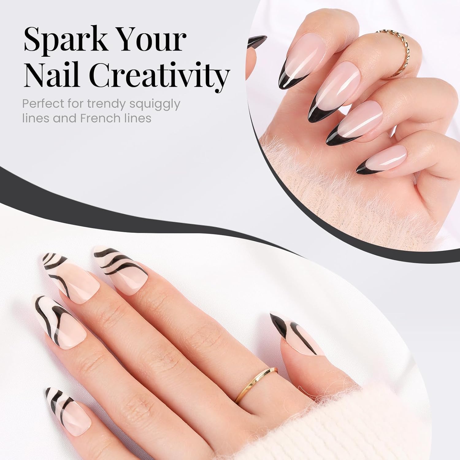 beetles Gel Polish Liner Gel Nail 7ml Classic Black Gel Polish Art Paint for Nails Built,Thin Line Nails Art Brush in Gel Pens UV LED Soak off Comic Nails Manicure DIY Gift for Women-BrightBean Baby