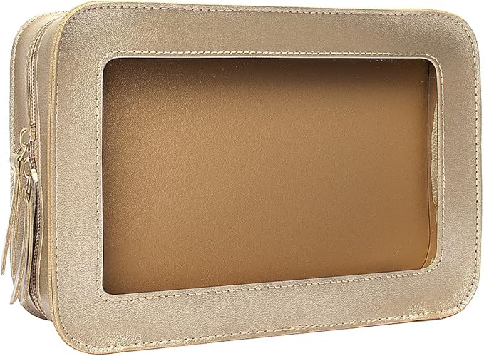 Clear Makeup Bag Small, TSA Approved Portable Toiletry Bag with Zipper Cosmetic Travel Bag Makeup Organizer Case Mini Makeup Pouch for Purse Car Organizer Bag for Women Men-BrightBean Baby