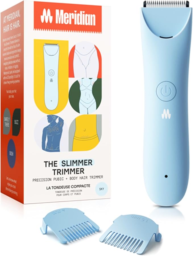 MERIDIAN Slimmer Trimmer – Electric Razor for Women, Bikini Line & Pubic Hair Trimmer, Rechargeable & Waterproof, Painless, Flawless Shave for Sensitive Skin, Gentle, Quiet & Travel-Friendly, Sky-BrightBean Baby