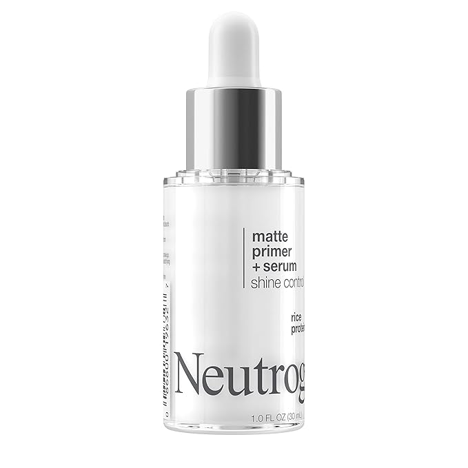 Neutrogena Shine Control Matte Booster Face Primer & Serum, Skin-Mattifying Serum-to-Primer with Rice Protein, Absorbs Excess Oil & Keeps Skin Shine Free, 1.0 fl. oz-BrightBean Baby