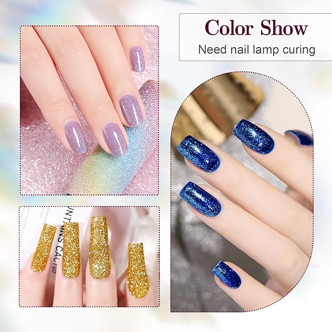 JODSONE Gel Nail Polish Shiny High Gloss Surface Strengthening Glitter Minimalistic Artistic Creation Starter Set 36 Pieces-BrightBean Baby