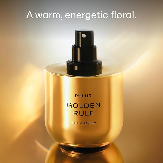 PHLUR Golden Rule Eau de Parfum - Full Size Perfume Fragrance - Fruity Floral Perfume with Mandarin, Pink Pepper, Pear, Jasmine, Coconut Milk, Sandalwood & Vanilla Cream (50mL)-BrightBean Baby