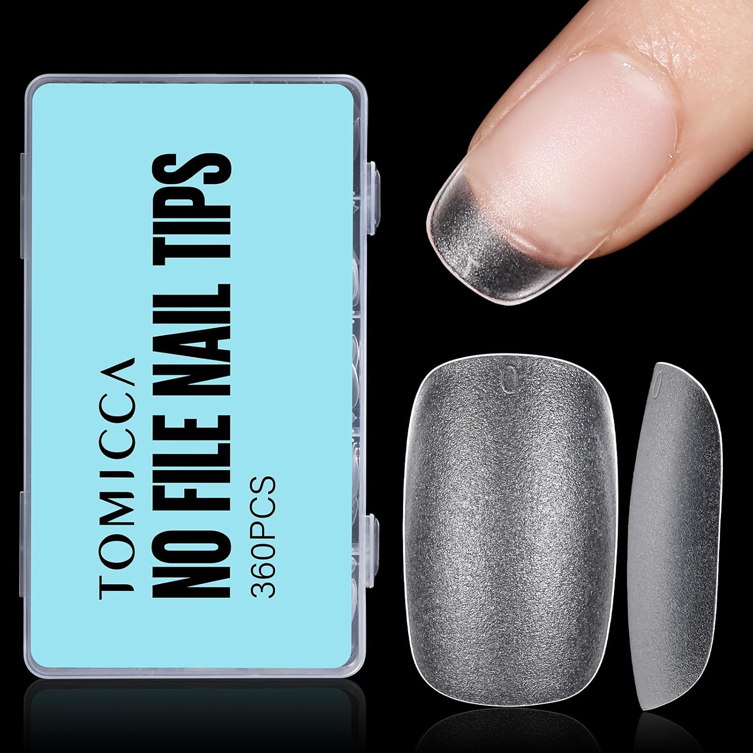 TOMICCA Short Oval Gel Tips, Oval Gel Nail Tips, No File Full Cover Press On Nails, Double Sided Matte Nail Tips, 360Pcs 15 Sizes Professional Nail Salon Manicure at Home for Girls and Women-BrightBean Baby