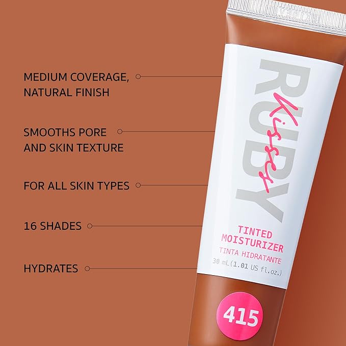 Ruby Kisses Tinted Moisturizer, Hydration, Calm & Revitalize Skin, Skin Perfecting, Blur Pores & Fine Lines, Natural Finish & All-Day Comfort Wear (Mocha)-BrightBean Baby