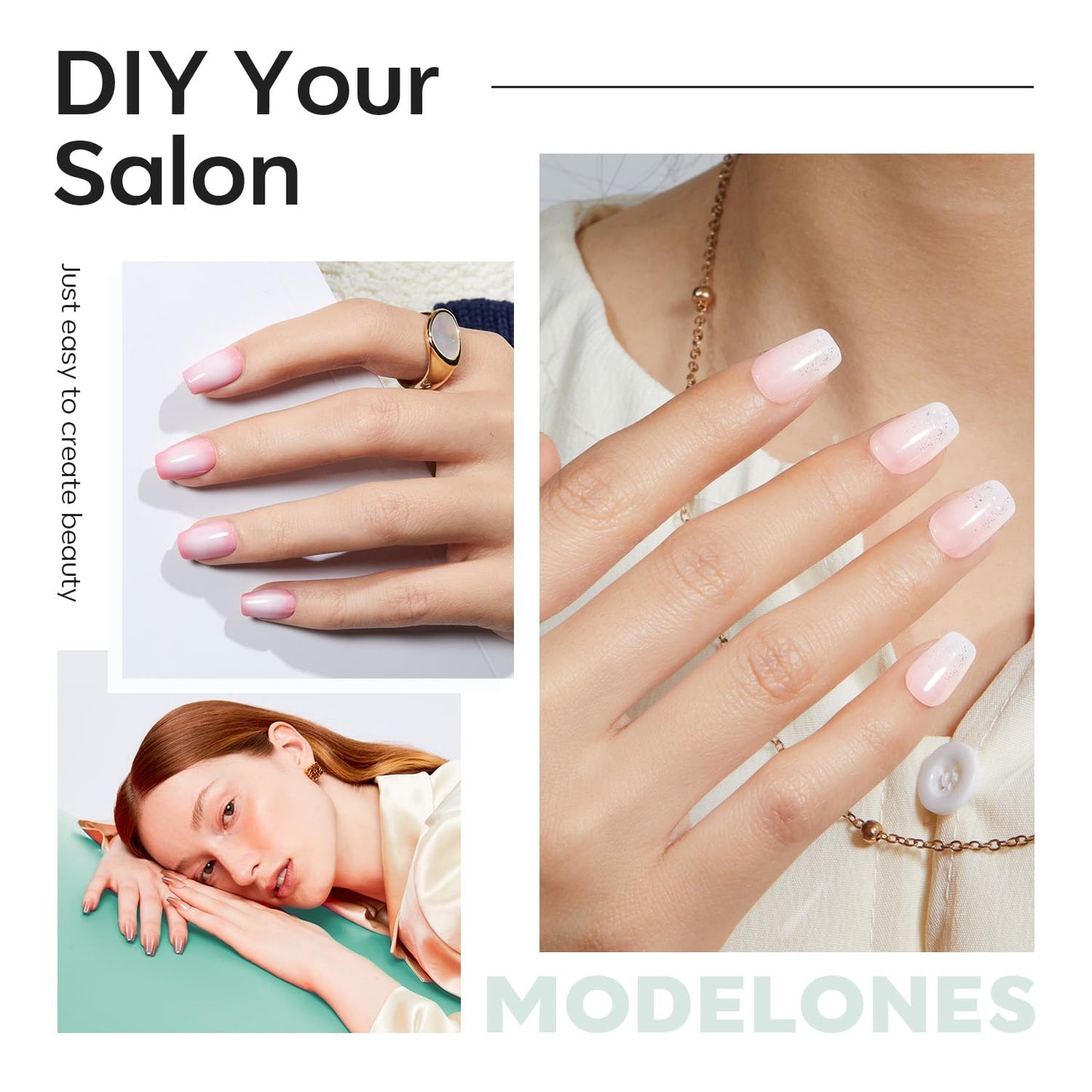 Modelones Extra Short Coffin Fake Nail Tips - 510Pcs Gel Tips Pre-shaped Half Matte Full Cover Clear Acrylic Gel Kit False Press on Nails for Extension DIY Salon 15Sizes-BrightBean Baby