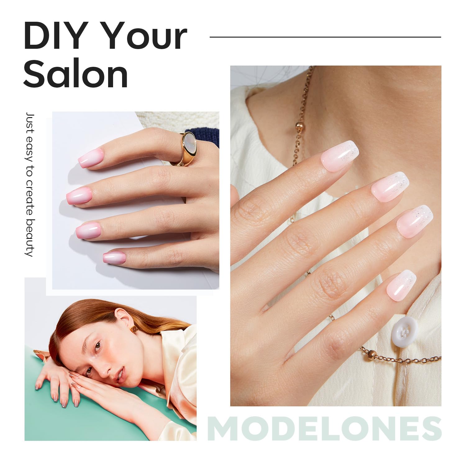 Modelones Extra Short Coffin Fake Nail Tips - 510Pcs Gel Tips Pre-shaped Half Matte Full Cover Clear Acrylic Gel Kit False Press on Nails for Extension DIY Salon 15Sizes-BrightBean Baby