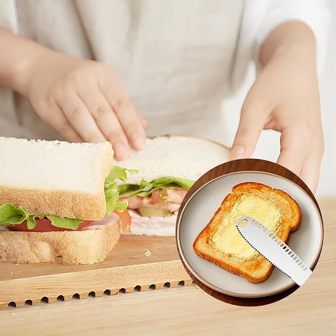 2 Pcs Butter Knife Spreader with Holes, 3 in 1 butter knife, butter curler knife, Butter Grater with Ergonomic Handle, stainless steel butter spreader for Butter, Cheese, Jam