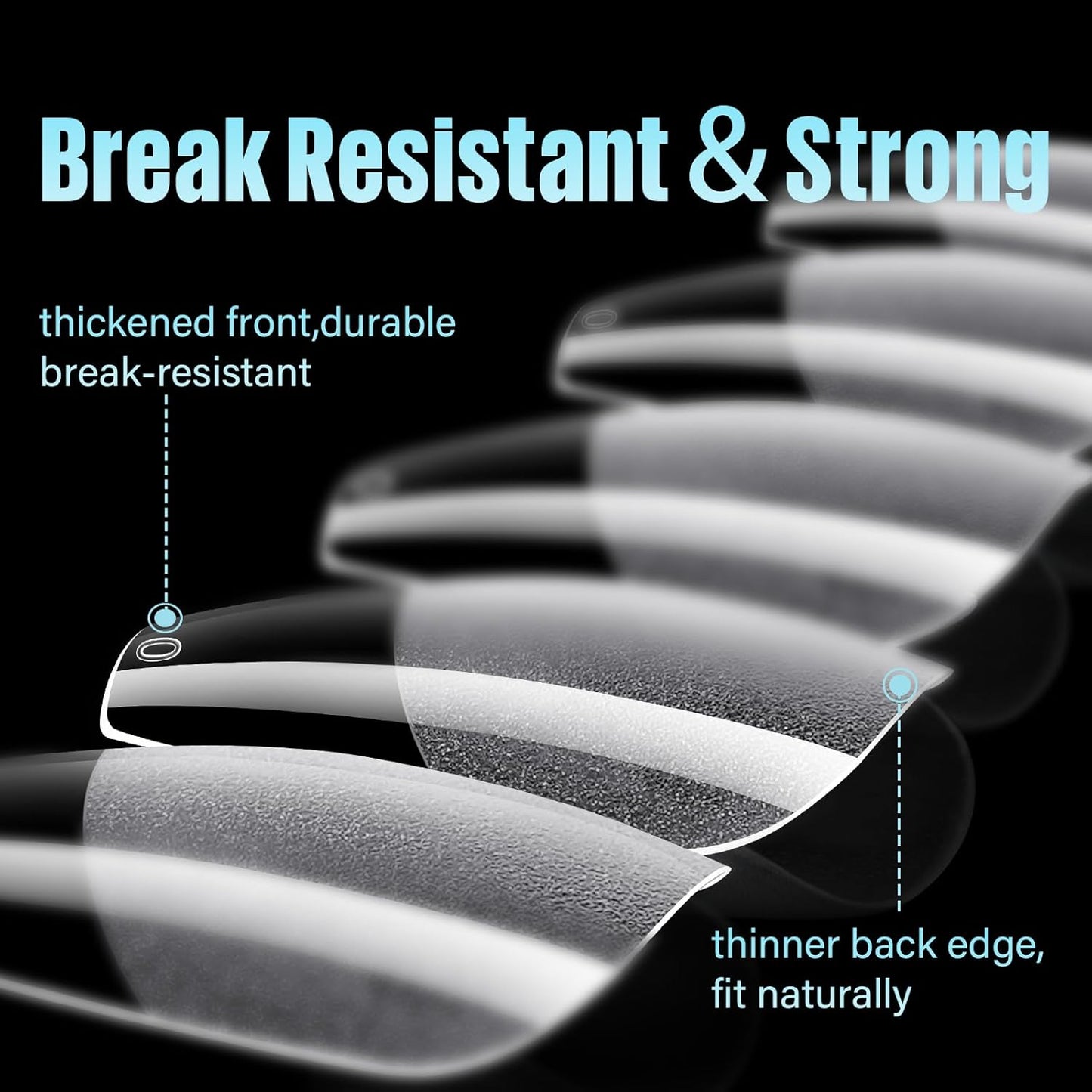 TOMICCA Medium Coffin Nail Tips, 240Pcs Half Matte Soft Acrylic Nail Tips, 12 Sizes Acrylic False Nail Tips, Nail Extension Tips for Beginner and Professional Home Diy-BrightBean Baby