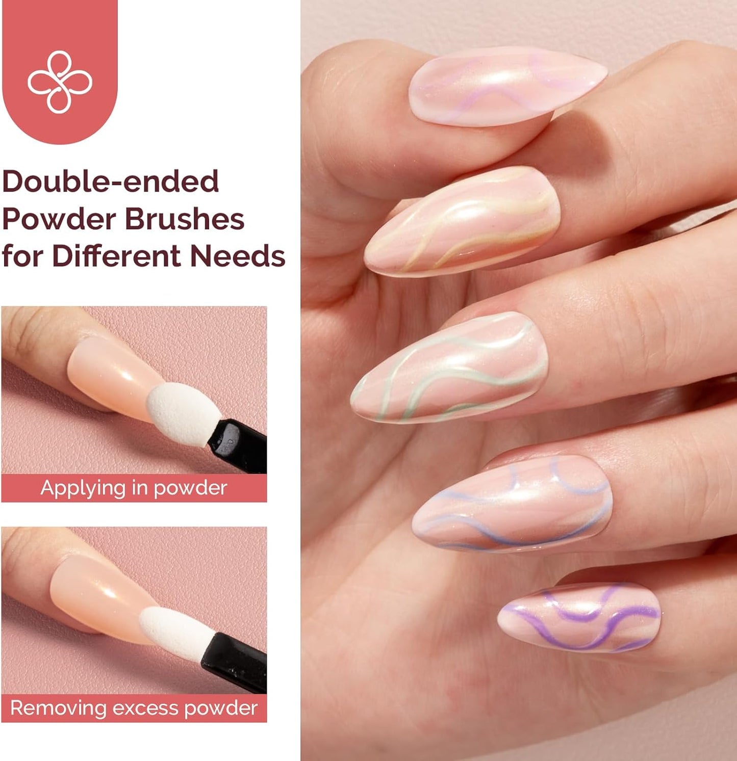 MelodySusie 2Pcs Chrome Nail Powder for Gel Nails, Pearl Powder Mirror Effect Pigment Pearlescent Mermaid Pigment Pearl Glitter for Home DIY Salon Use-BrightBean Baby