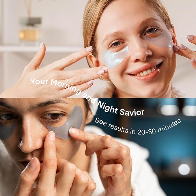 TEREZ & HONOR Under Eye Patches for Dark Circles - 60 Korean Hydrogel Masks for Puffiness, Bags with Caffeine, Hyaluronic Acid, Niacinamide - Undereye Brightening, Hydrating, Anti-Wrinkle & Cooling-BrightBean Baby