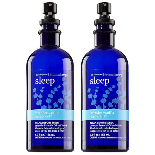 Bath & Body Works Aromatherapy Sleep Lavender Vanilla Pillow Mist, 5.3 Fl Oz, 2-Pack (Packaging May Vary)-BrightBean Baby