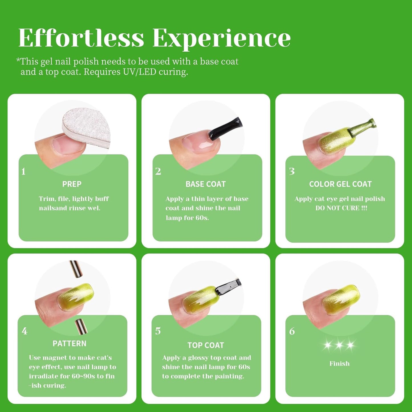 Green Cat Eye Gel Nail Polish - Perfect for DIY at Home & Ideal Gift for Nail Art Lovers!-BrightBean Baby