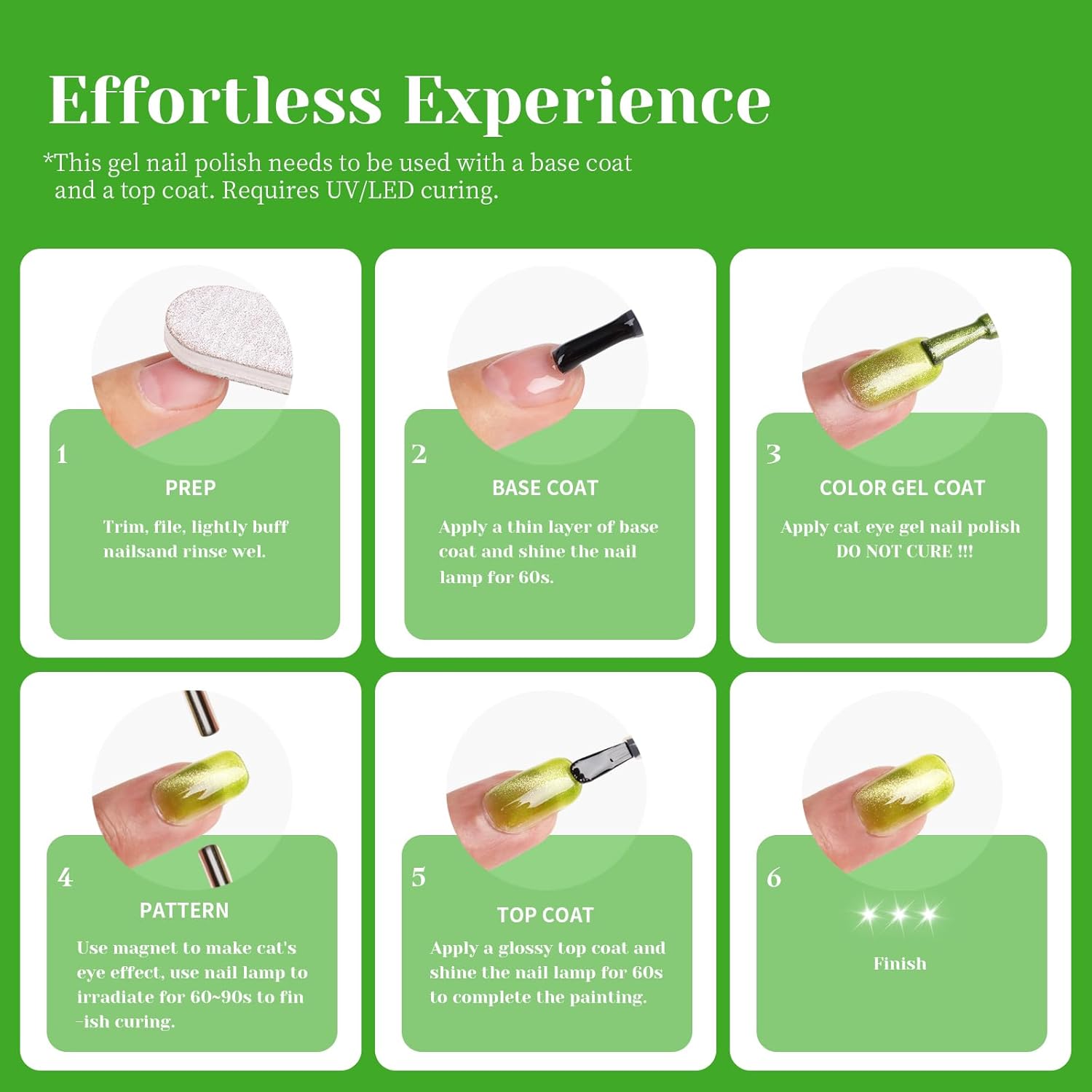 Green Cat Eye Gel Nail Polish - Perfect for DIY at Home & Ideal Gift for Nail Art Lovers!-BrightBean Baby