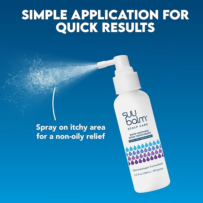Rapid Itch Relief Anti-Dandruff Scalp Spray Moisturizer, Dry Scalp Spray, Cooling Itchy Scalp Treatment for Flaky Sensitive & Psoriasis, Derm-Formulated. Menthol & 5 Ceramides, 1.35 fl oz-BrightBean Baby