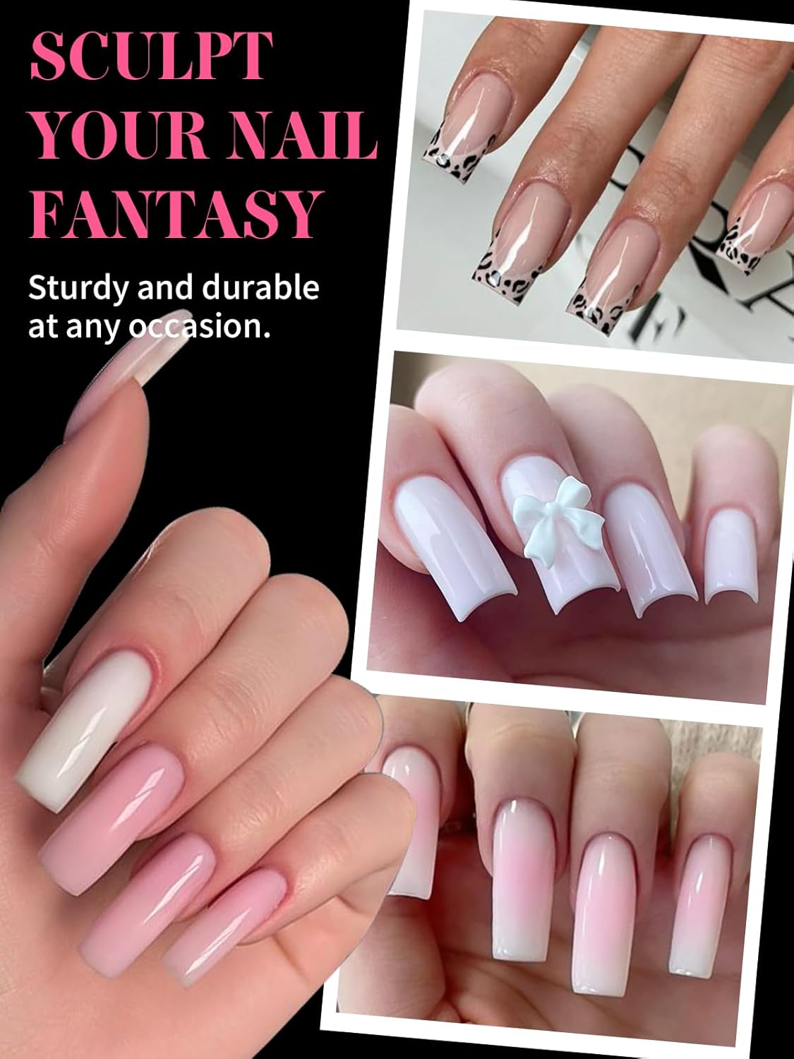 EBANKU Dual Nail Forms for Poly Extension Gel, 150 PCS Duck Nail Molds Reusable 15 Sizes Nail Extension Forms for Builder Gel Manicure Design Salon DIY-BrightBean Baby