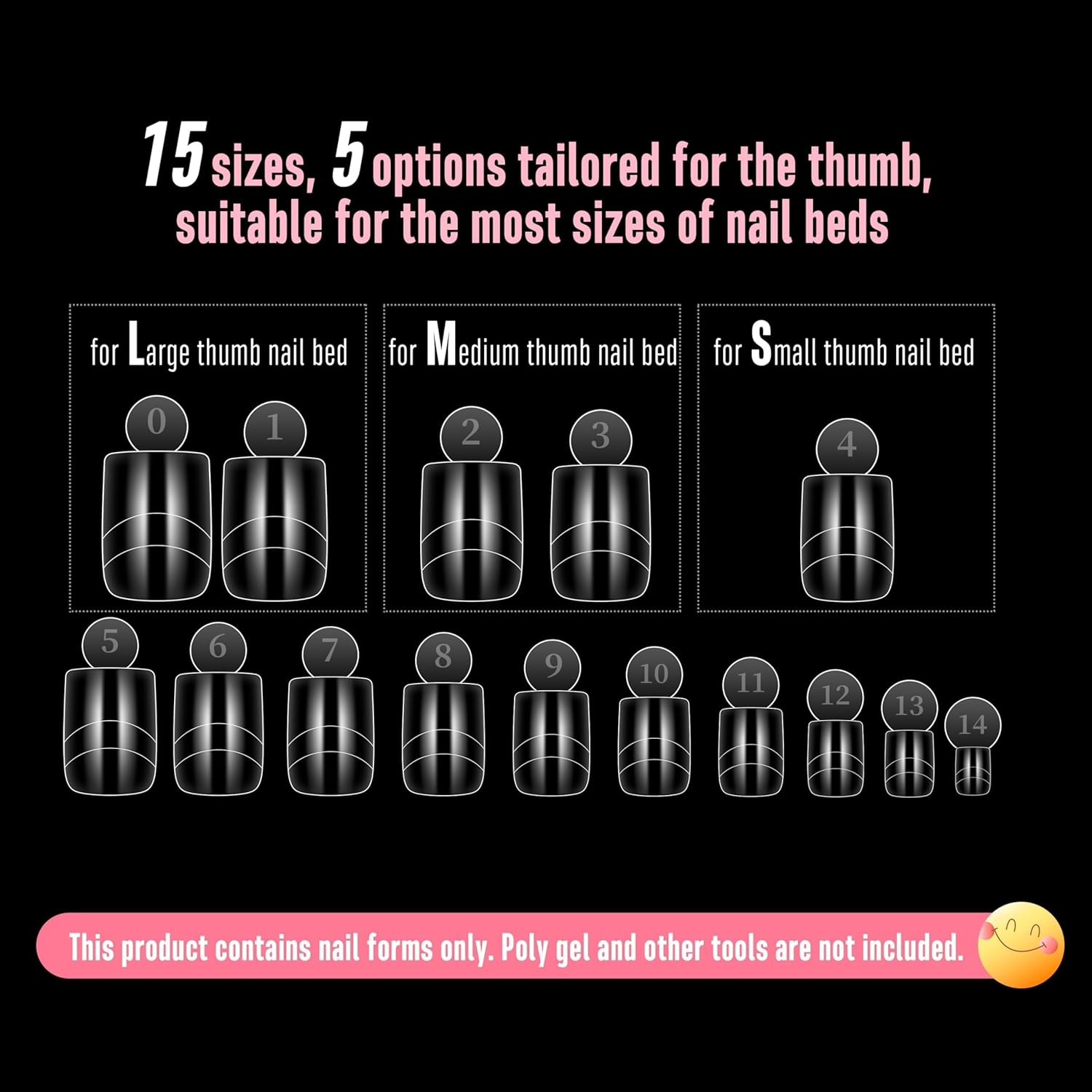 Upgrade Toe Dual Nail Forms for Poly Gel with Inner French Tips Auxiliary Line for Toenail Extension, Square Soft Gel Nail Extension, Full Cover Molds for Pedicure DIY x 15 Sizes 270 pcs-BrightBean Baby